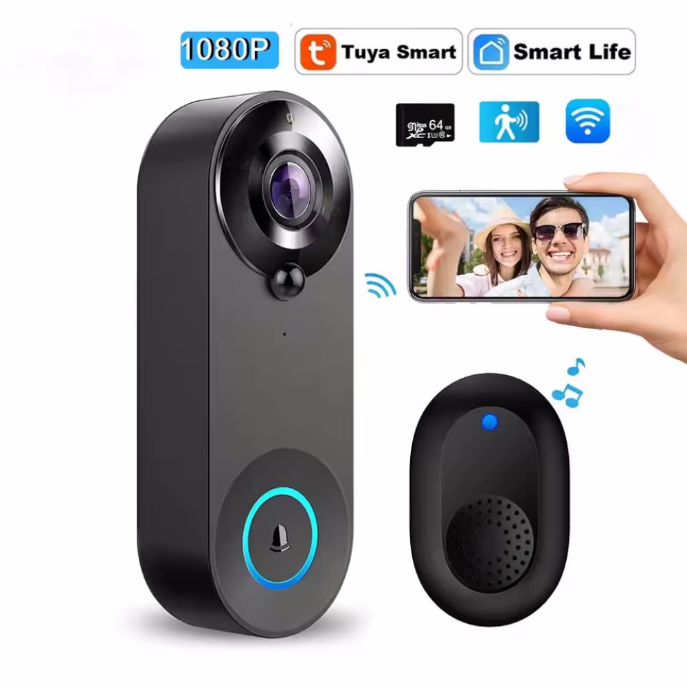 Smart Home Video Doorbell Enhanced Security With Smart Doorbell - Tuya 1080P Wireless WIFI Campanello Videocitofono