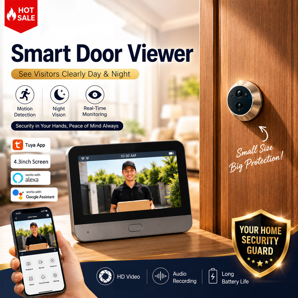 Smart Home Video Doorbell Enhanced Security With Smart Doorbell - Telecamera Spioncino Intelligente Tuya 5MP, Schermo