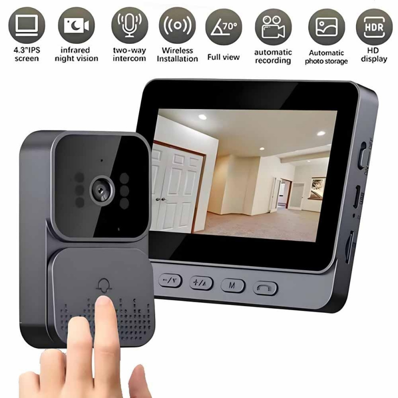 Smart Home Video Doorbell Enhanced Security With Smart Doorbell - Campanello Intelligente WiFi 2.4G con Videocitofono