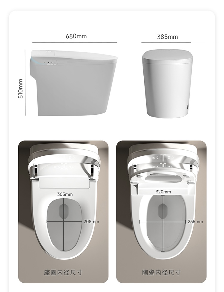 Smart Home Uses - WC Smart con Scarico Automatico, Igiene