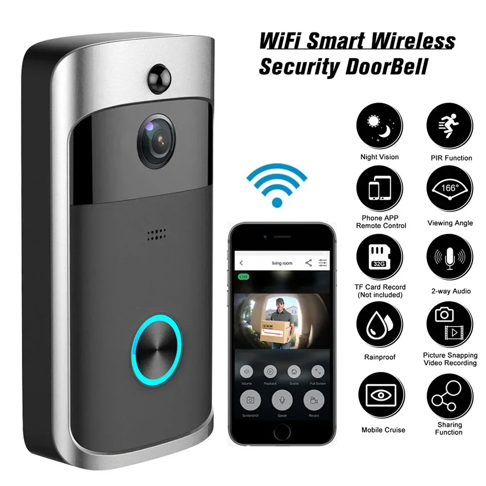 Smart Home Video Doorbell Enhanced Security With Smart Doorbell - Campanello Wireless WIFI HD 720P per