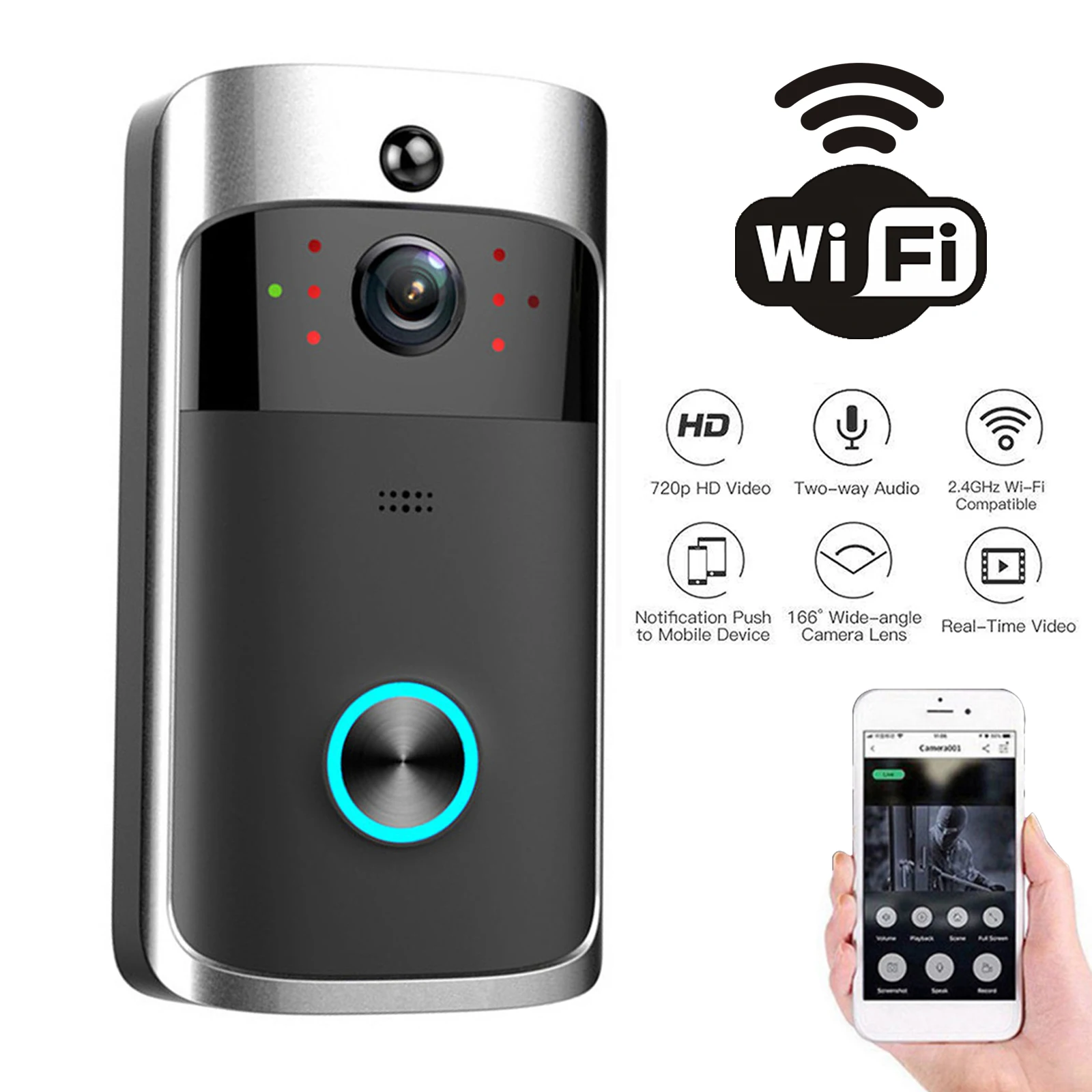 Campanello per videocitofono V - Smart Home Video Doorbell Enhanced Security With Smart Doorbell recensione e prezzo